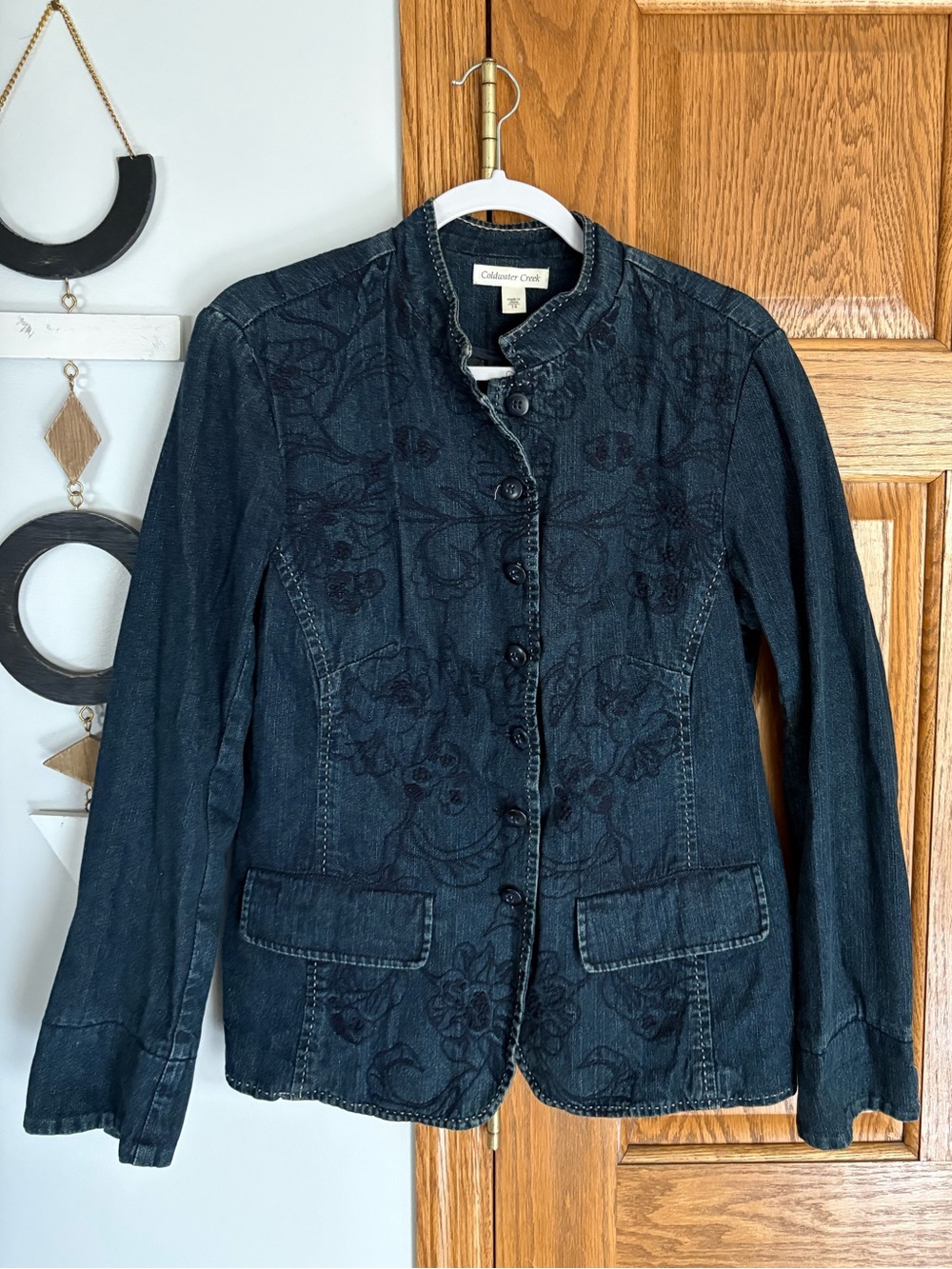 Coldwater Creek Embroidered Denim Jacket